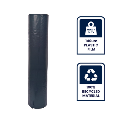 Grunt 2 x 5m Black 140um Multi Use Plastic Film - Durable - Reusable - Weather Protection