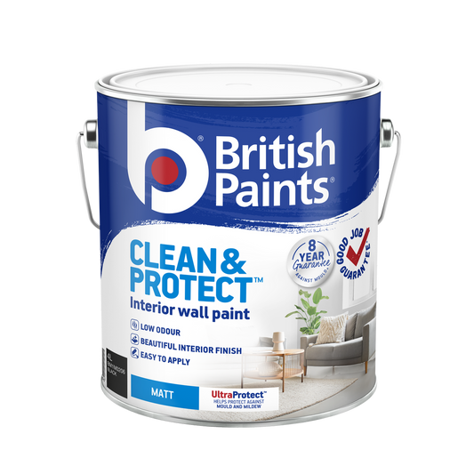 British Paints Black Matt Interior Paint 4L - 8-Year Mould Guarantee - Wipeable Finish - Auzzistore