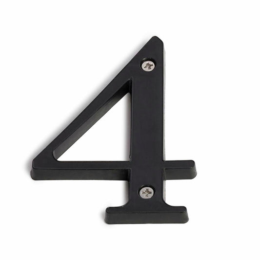 Sandleford House Number 4 - 85mm Black Plastic Numeral