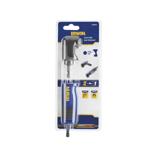Irwin 2 in 1 Right Angle Drill Attachment - 98mm x 48mm x 234mm - Yellow - Versatile for Tight Spaces