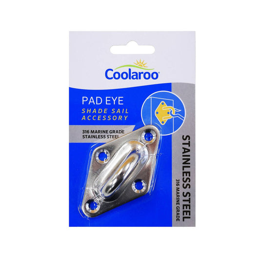 Coolaroo Shade Sail Pad Eye - 50mm - Marine Grade 316 Stainless Steel - Corrosion Resistant