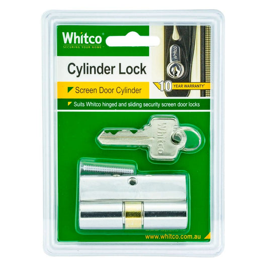 Whitco Security Door Lock - 5 Pin - Brass - Replacement Cylinder - Auzzistore