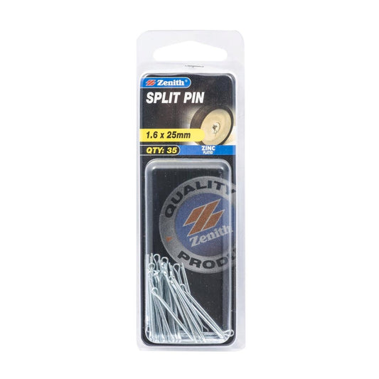 Zenith Split Pins - 6 x 25mm - 35 Pack - Zinc Plated - Internal Use - Auzzistore