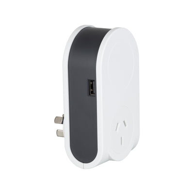 Arlec Power Adaptor With Retractable Usb Cable