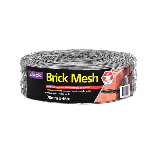 Jack Brick Mesh 70mm x 46m Galvanised Steel Extra Strength - Auzzistore