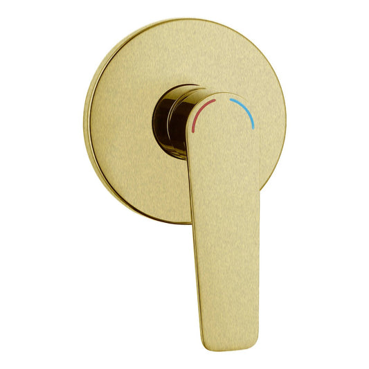Evekare 35mm Brushed Brass Extended Lever Shower Mixer - Easy Use - Aged Care