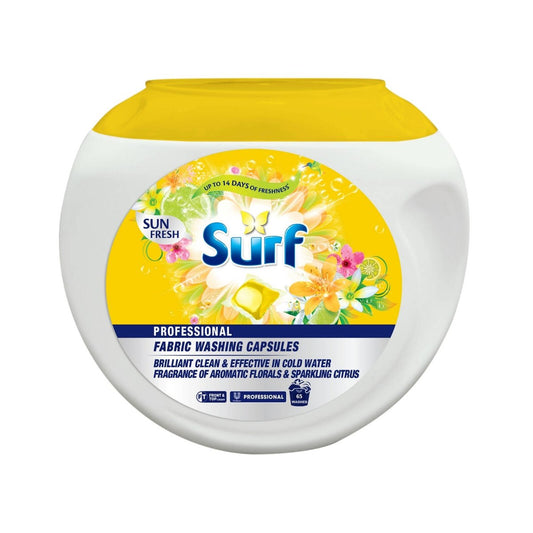 Surf Sun Fresh Professional Laundry Capsules 65 Pack - 65 Capsules - Quick Dissolving - Fresh Scent