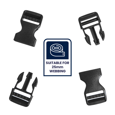 Grunt 25mm Double Adjustable Side Release Buckle 2 Pack - POM - Versatile