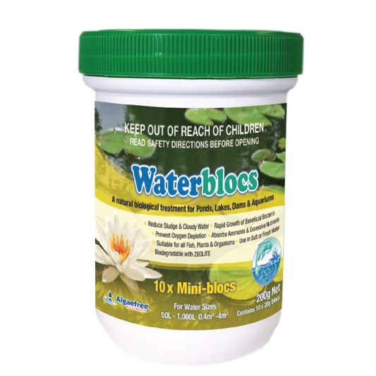 Algaefree Waterbloc Bio Natural Water Treatment 200g - Biological Block - Reduces Sludge - Suitable for Fish and Plants