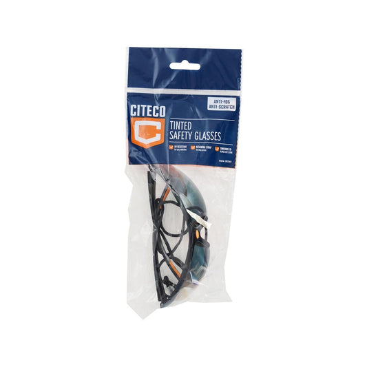 Citeco Tinted Safety Glasses AF AS - Anti Fog - Anti Scratch - UV Protection - 200mm x 80mm x 80mm - Auzzistore