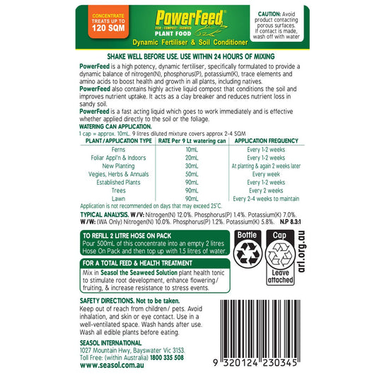 Powerfeed Liquid Fertiliser Concentrate 600ml - Brown - Soil Health – view 2 - Auzzistore