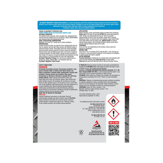 Dy Mark MetalPro Quick Dry - 300g - Aerosol Paint - High Gloss Black – view 2 - Auzzistore