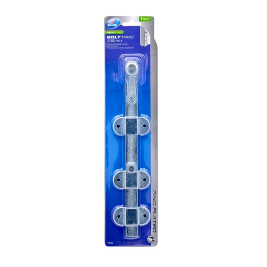 Zenith Panic Bolt - 300mm - Zinc Plated Steel - Extra Security - Auzzistore
