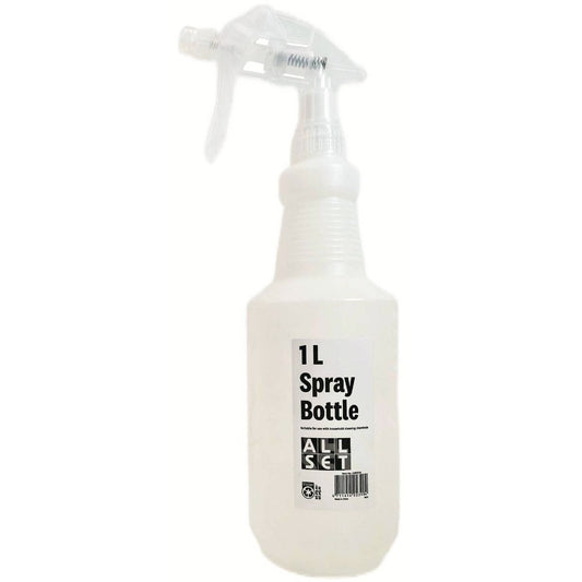 All Set 1L Plastic Spray Bottle - Durable PE - Adjustable Nozzle - Versatile