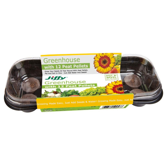 Mr Fothergill Jiffy Windowsill Greenhouse 12 Peat Pellets Reusable - Auzzistore