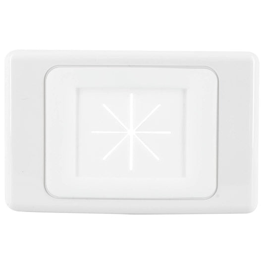 Deta Heavy Duty Rubber Brush Plate - 13mm x 75mm x 115mm - White - Cable Management - Auzzistore