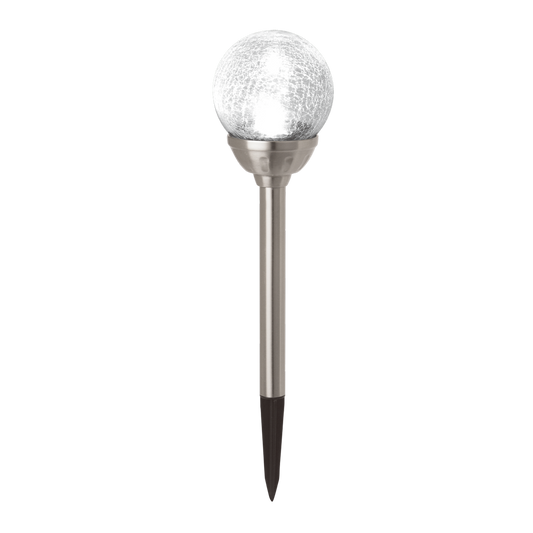 Solar Magic Led Crackle Ball - 11cm - Stainless Steel - Solar Powered