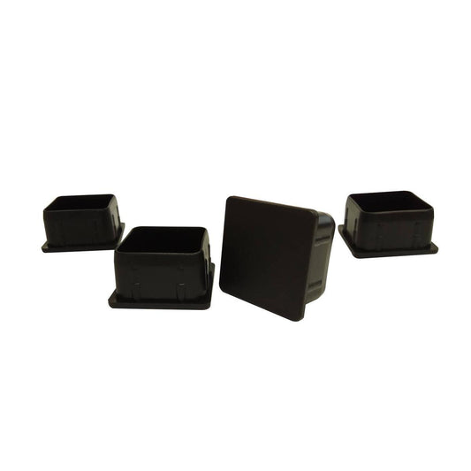 Surface Gard Black Square Plastic Chair Tip 4 Pack - Easy Glide - 50mm - Plastic - Floor Protection - Auzzistore