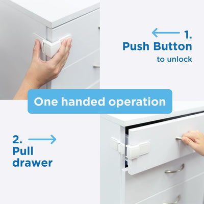 Perma Child Safety Corner Drawer Locks - 2 Pack - Plastic - Easy Install