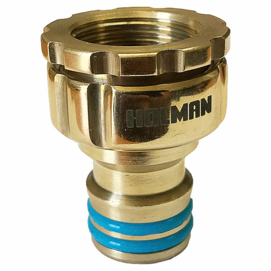 Holman 18mm Brass Grip N Lock Tap Adapter - Durable - Leak Proof