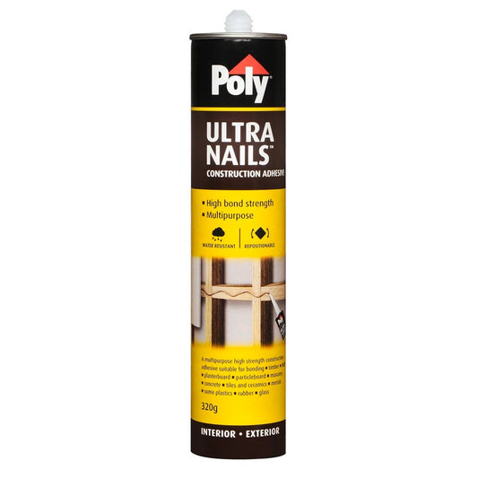 Poly Ultra Nails 320g Construction Adhesive - Polymer - High Bond Strength