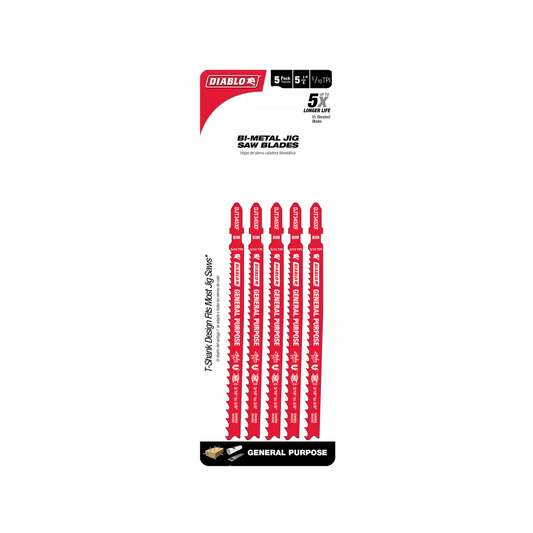 Diablo Bi Metal Jig Saw Blade - 132mm - 5 Pack - Durable Cutting Edge - Auzzistore