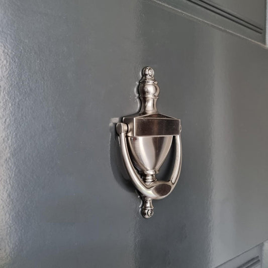 Adoored Door Knocker - 155mm - Steel - Satin Nickel Finish – view 2 - Auzzistore