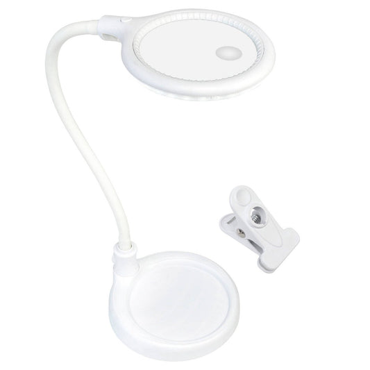 Brilliant White Magoo Magnifier Desk Lamp - 3X 12X Magnification - 145mm x 570mm