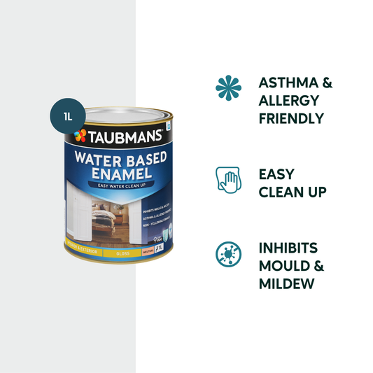 Taubmans 1L Neutral Gloss Water Based Enamel Paint - Low VOC - Durable Finish – view 2 - Auzzistore
