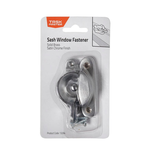 Taskmaster Sash Fastener - 80mm - Solid Brass - Satin Chrome - Auzzistore