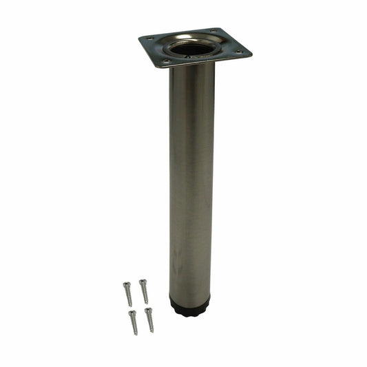 Adoored Table Leg - 30 x 230mm - Steel - Brushed Nickel - Auzzistore