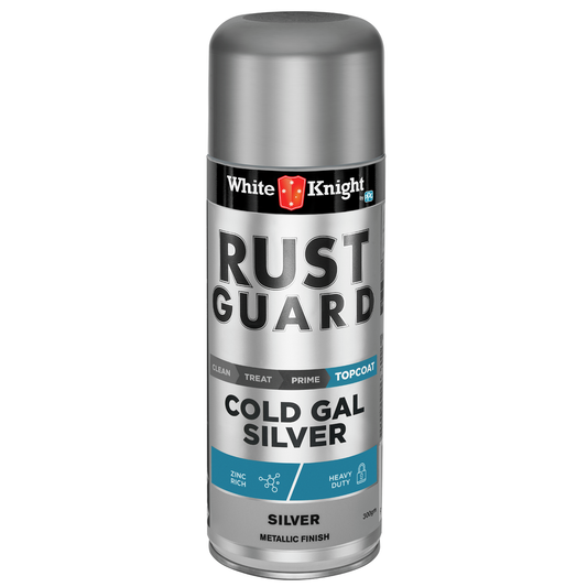 White Knight Cold Gal Silver Rust Guard Spray Paint 300g - 0.3L - Silver - Auzzistore