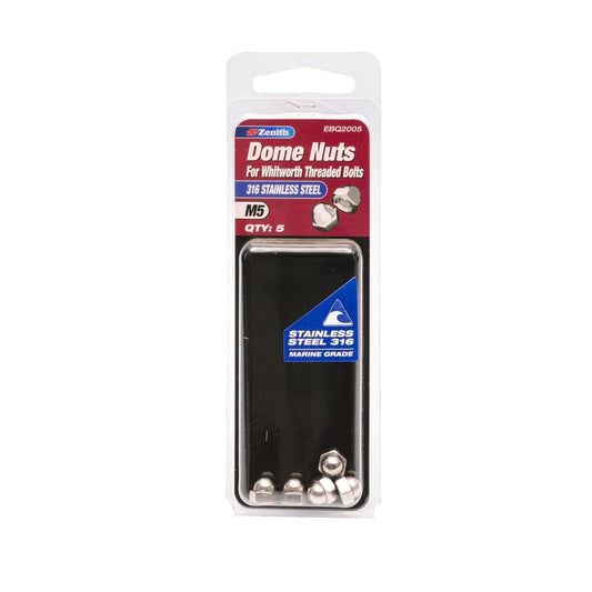 Zenith M5 Dome Nut 316 Stainless Steel 5 Pack Corrosion Resistant - Auzzistore