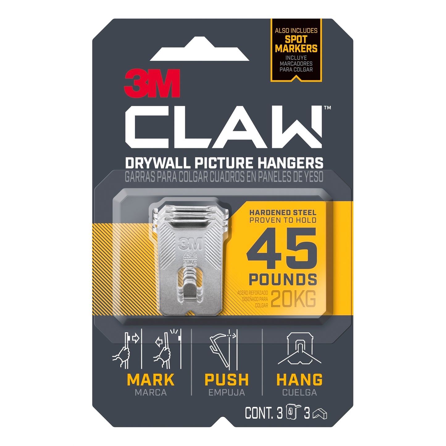 3M Claw Picture Hanger - 3 Pack
