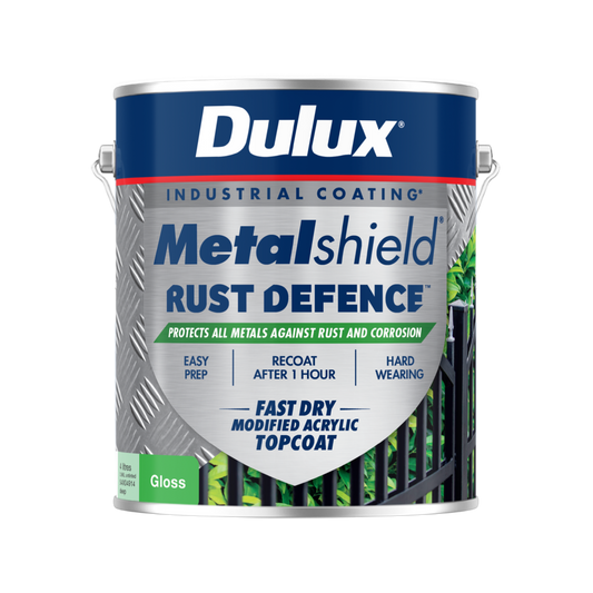 Dulux Metalshield Rust Defence - 4L Deep Base Gloss - Fast-Drying Protection - Auzzistore