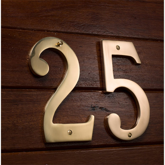 Sandleford Brass House Number 0 - 150mm - Weather Resistant - Durable – view 2