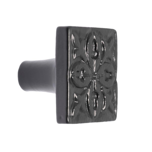 Lane Black Square Iron Knob - 32.78mm x 28.01mm x 32.78mm - Matte Black