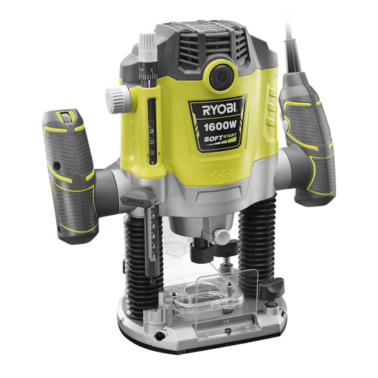 Ryobi Plunge Router 1600W 6.35mm-12.7mm Hypergreen-Precision Cutting - Auzzistore