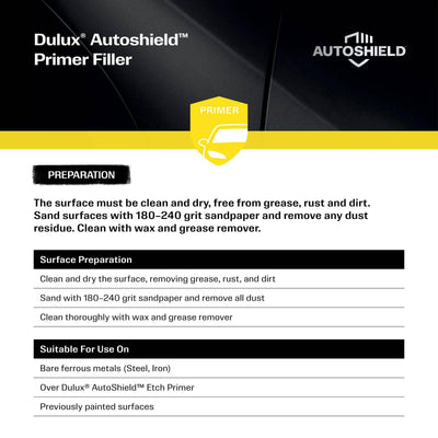 Dulux Autoshield Spray Paint Primer Filler 340g 0.34L Beige - Fast Drying