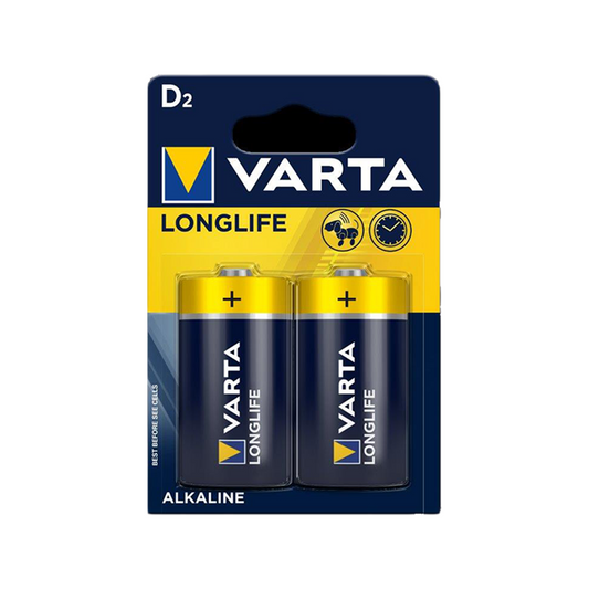 Varta D Batteries - Long Life Alkaline - 2 Pack - Reliable Power