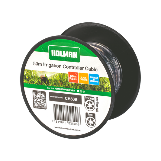 Holman 50m Black Wire Irrigation Cable - Wire - 50m - Durable Connection