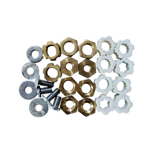 Shaw Mason Universal Fixing Kit - Handle Connectors - Brass & PVC - 2 Pack - 65mm x 143mm