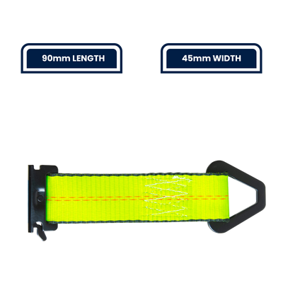 Grunt E Track Tie Off 50mm x 18cm - D Ring - Black - 1350kg Lashing Capacity