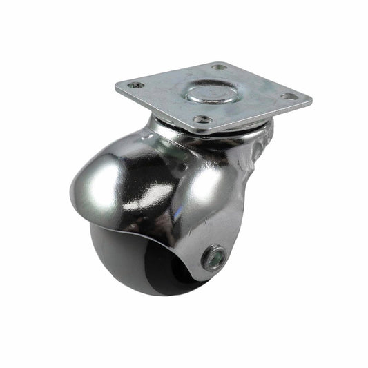 Easyroll 38mm Swivel Plate TPR Ball Wheel Castor - 25kg Load Capacity - Grey - Auzzistore