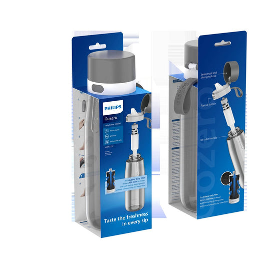 Philips Gozero Daily Straw Filtration Bottle XL 1065ml - Clear - Portable Hydration – view 2
