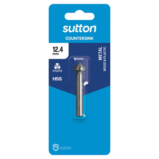 Sutton Tools Countersink Bit - 12.4mm - HSS - Three Flute - Auzzistore