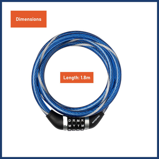 Wordcode Reflective Cable Lock 12mm x 1.8m - Durable Steel - Easy Combination – view 2