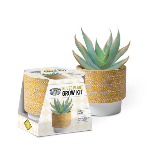Mr Fothergill's Coral Aloe Grow Kit - Terracotta Pot - 95mm x 100mm - Yellow – view 2 - Auzzistore