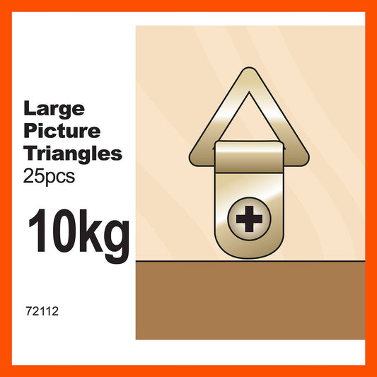 Everhang Picture Hanging D Ring - 10kg - Brass Plated - 25 Pack – view 2
