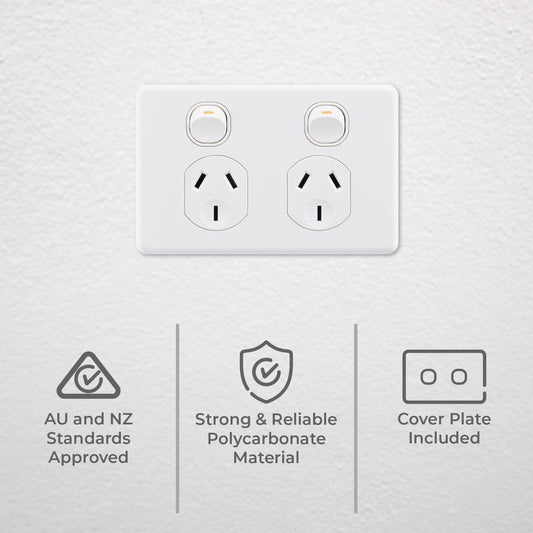 Deta X6 Double Power Point 10 Pack - 10 Amp - ABS - Quick Install – view 2 - Auzzistore